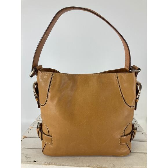 MICHAEL KORS, SMALL VINTAGE TAN LEATHER SHOULDER BAG (ASIS) - Picture 2 of 16